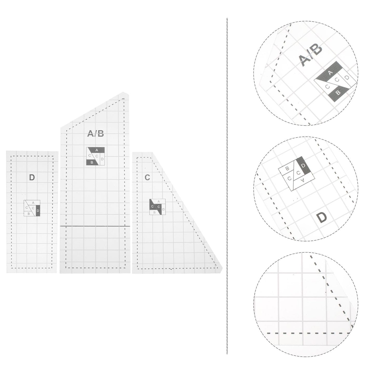 1Set Durable Quilting Templates DIY Patchwork Sewing Tools for Crafting Includes Sewing Templates for Quilting and Patchwork Projects
