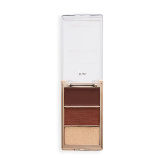 Revolution, Blush Icon Palette, Cream, Matte, & Shimmer Bronzer Trio, Hyaluronic Acid Infused, High Pigment, Vegan & Cruelty-Free, Teddy Nude, 0.09 oz