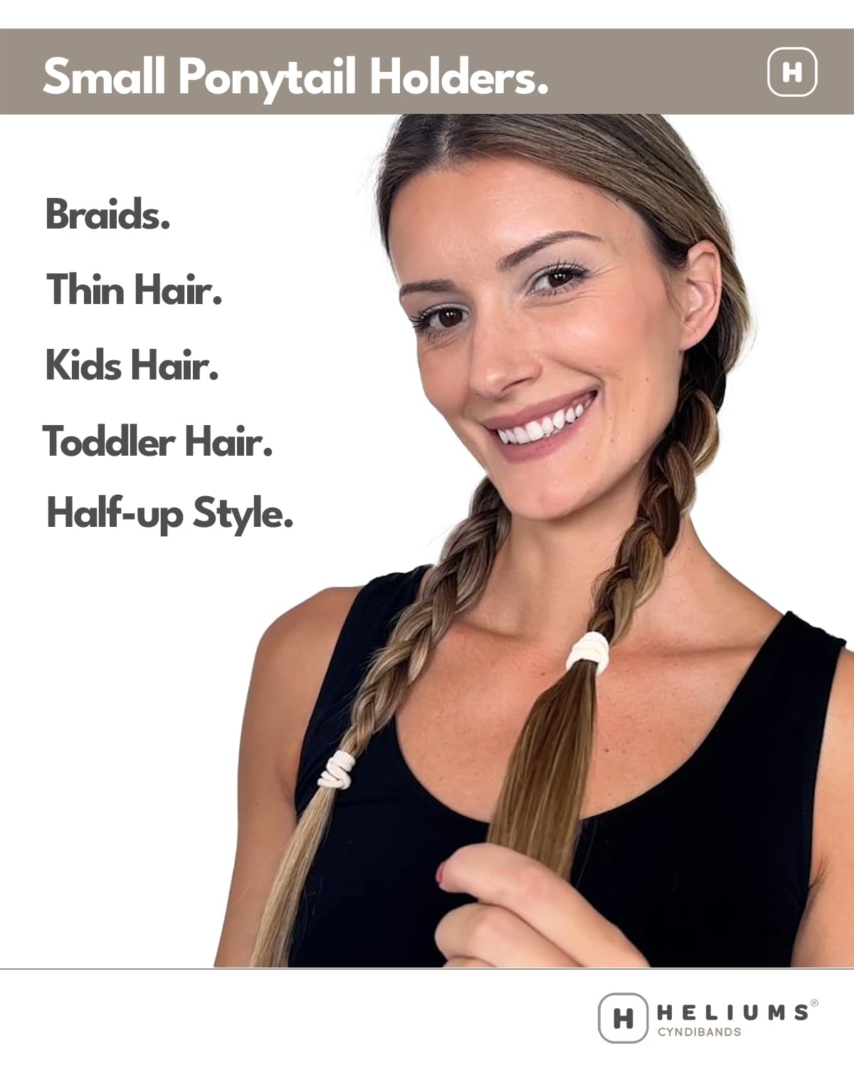 Soft Hair Ties for Kids & Pets - Sandy Blonde Mini Nylon - 1 Inch No-Damage Ponytail Holders | 30 Count