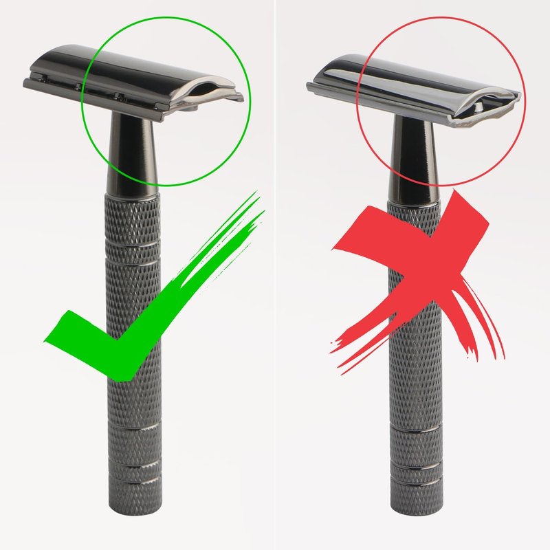 Shiny Gun Black Double Edge Safety Razor, Single Blade Razors for Men and Women, with 10 Stainless Steel Safety Razor Blades, Reusable Smooth and Close Wet Shaving Kit, Plastic Free