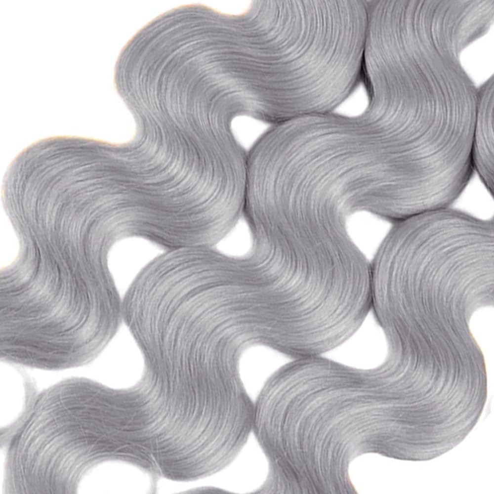 26 28 30 inch Grey Bundles Human Hair Silver Bundle Gray Body Wave Bundles Brazilian Remy Gray Hair Extensions for Women