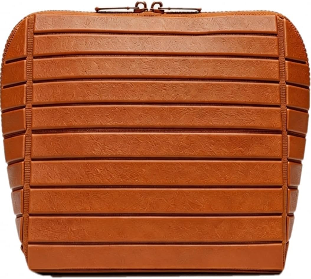 Travel Makeup Organizer Bag - Large Capacity with Adjustable Dividers & 27 Pockets | Brown