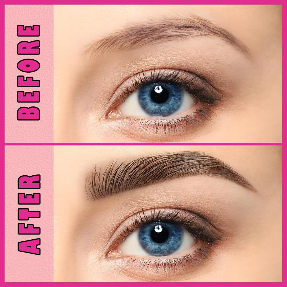 Dual Ended Eyebrow Marker - Microblading Effect Liquid Brow Pen for Natural Hair-Like Strokes | 5 Shades Available, Dark Brown