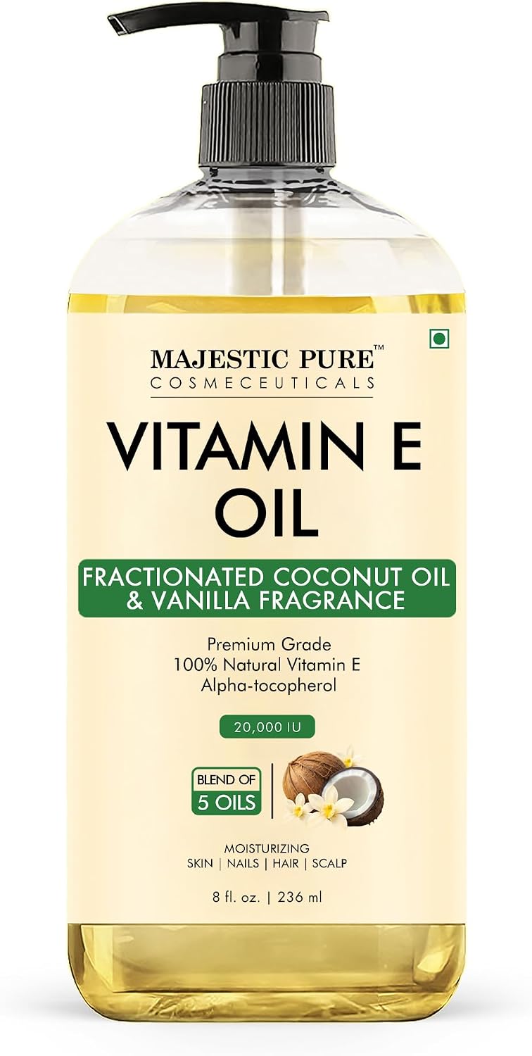 Natural Hair Growth Oil - 100% Pure Cold Pressed Argan & Vitamin E Oil for Eyelashes, Eyebrows, Skin, & Nails | 8 Fl Oz