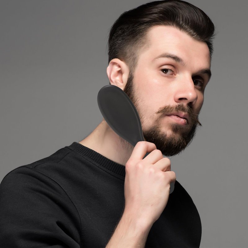 Mikinona Men Beard Brush Soft Bristle Grooming Tool for Facial Hair Care Compact Barber Shop Neck Duster for Beard Shaping and Cleaning