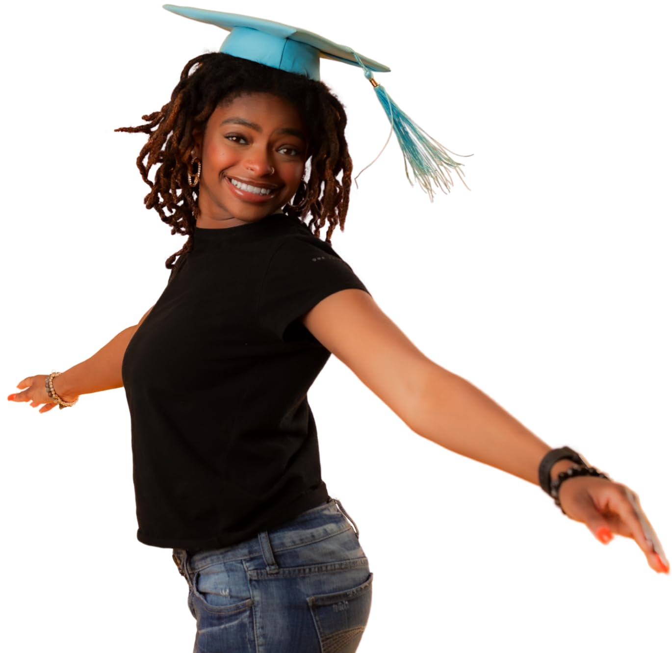 Graduation Cap Headband - Secure Your Cap & Style Your Hair | Black & Clear Options