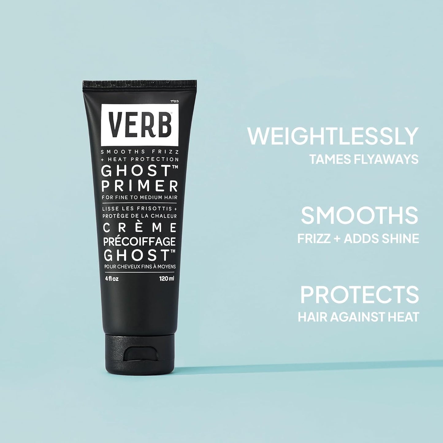 Ghost Primer Heat Protectant | Frizz Control Styling Cream with Morgina Oil - Vegan, Paraben-Free, Sulfate-Free