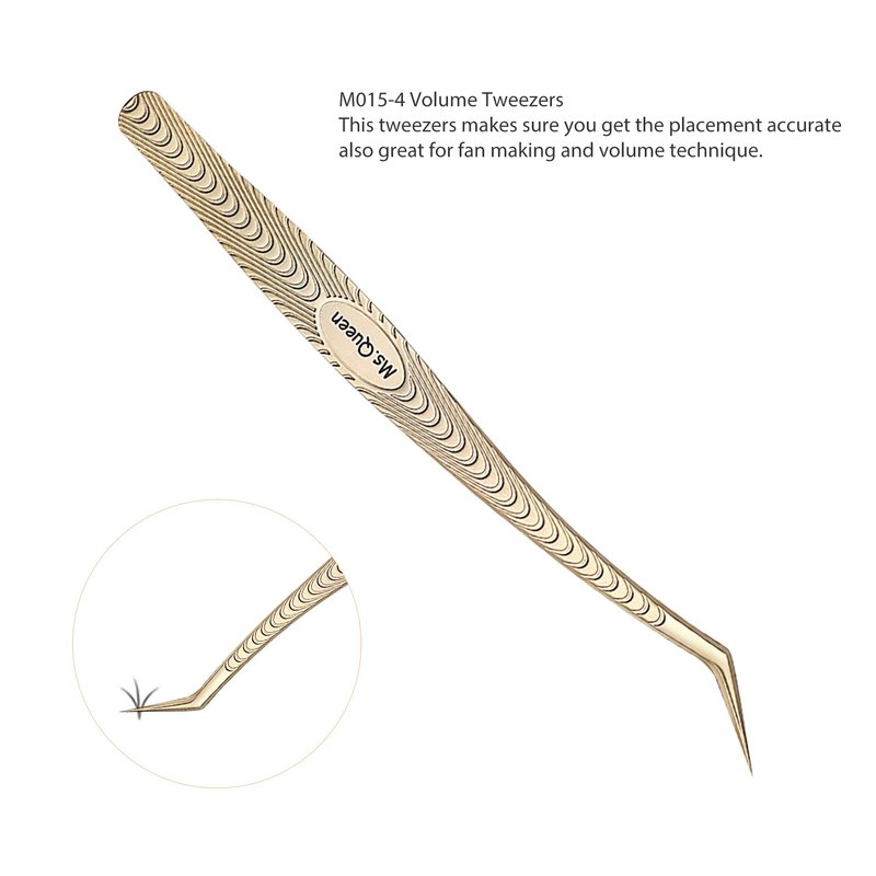 Ms.Queen Lash Tweezers for Eyelash Extension-Professional Lashing Tweezers for Mega Volume Mink Eyelashes Extensions Applying,Volume