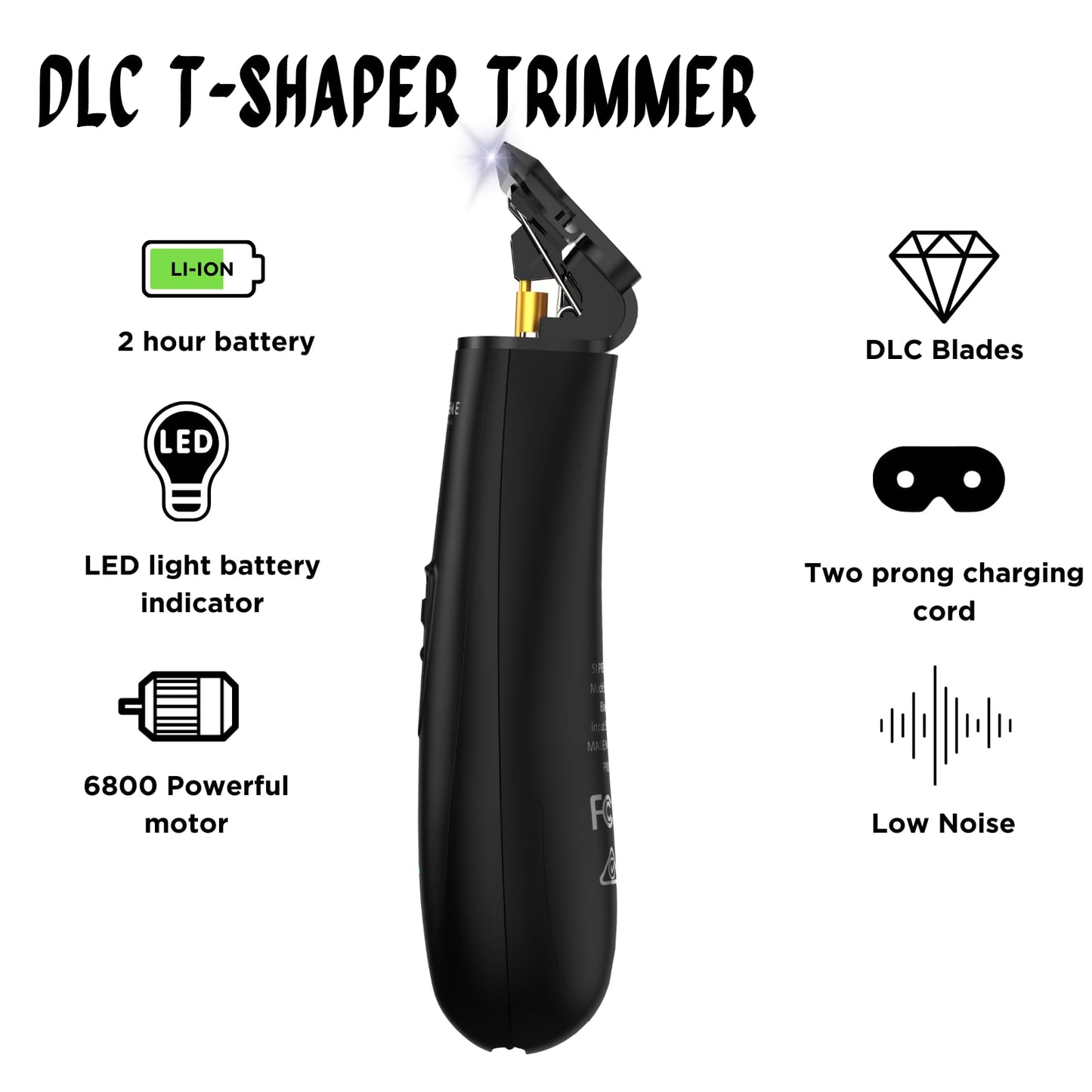 Supreme Trimmer T Shaper - Quiet Cordless Beard & Hair Trimmer for Men | 120 Min Runtime, Low Noise, Zero-Gap DLC Blade | Ideal for Sensitive Skin, Kids & Elderly | ST5190