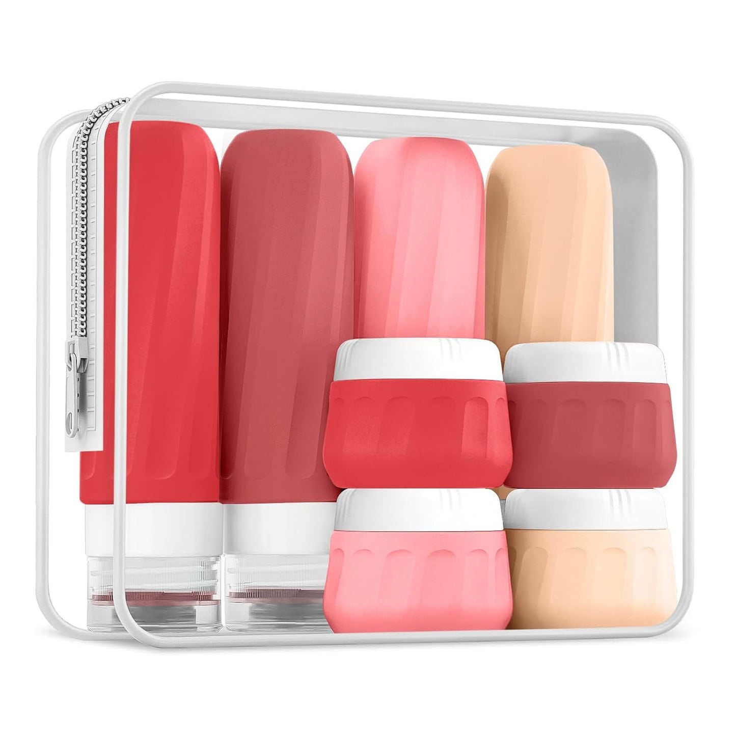 Travel Bottles for Toiletries - TSA Approved 8 Pack | Leak-Proof Silicone Containers with Clear Bag, 3oz