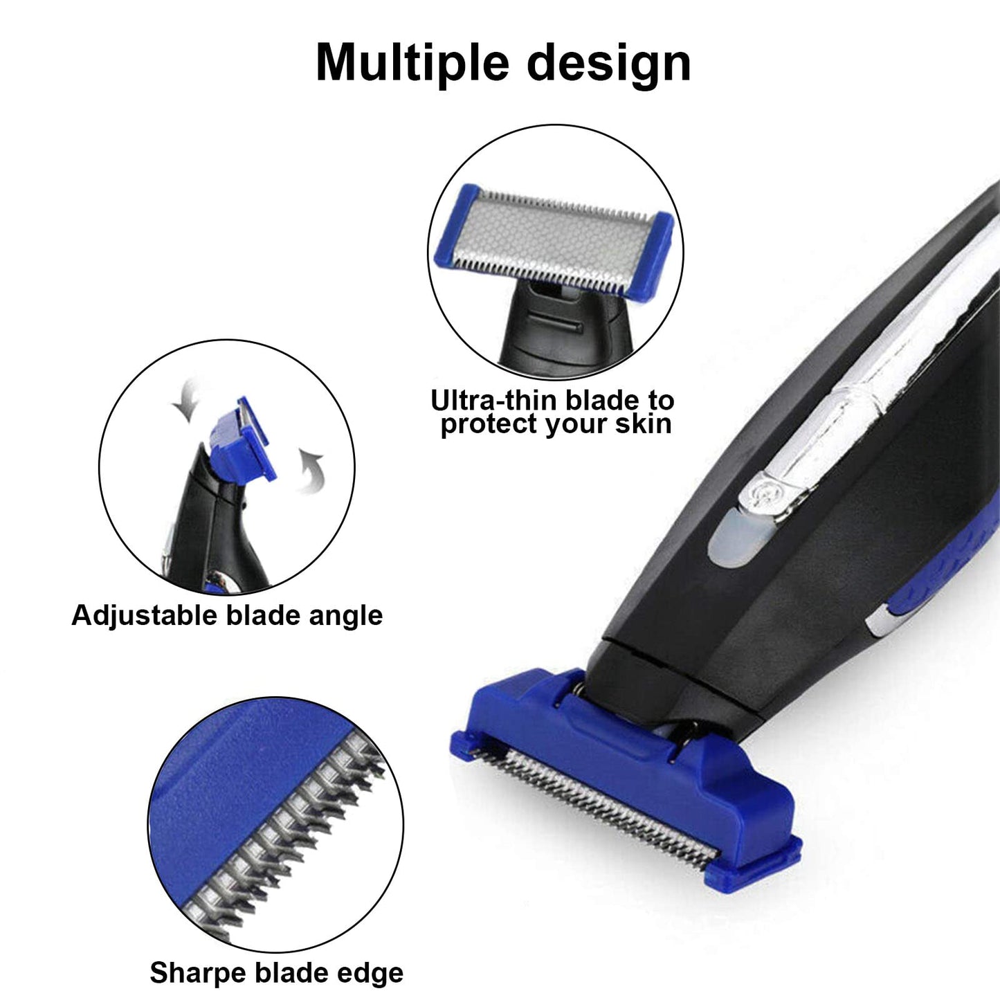 6PCS LinMei Replacement Shaver Heads for 1st Generation Micro Touch Solo Men's Trimmer with 2 Cleaning Brushes