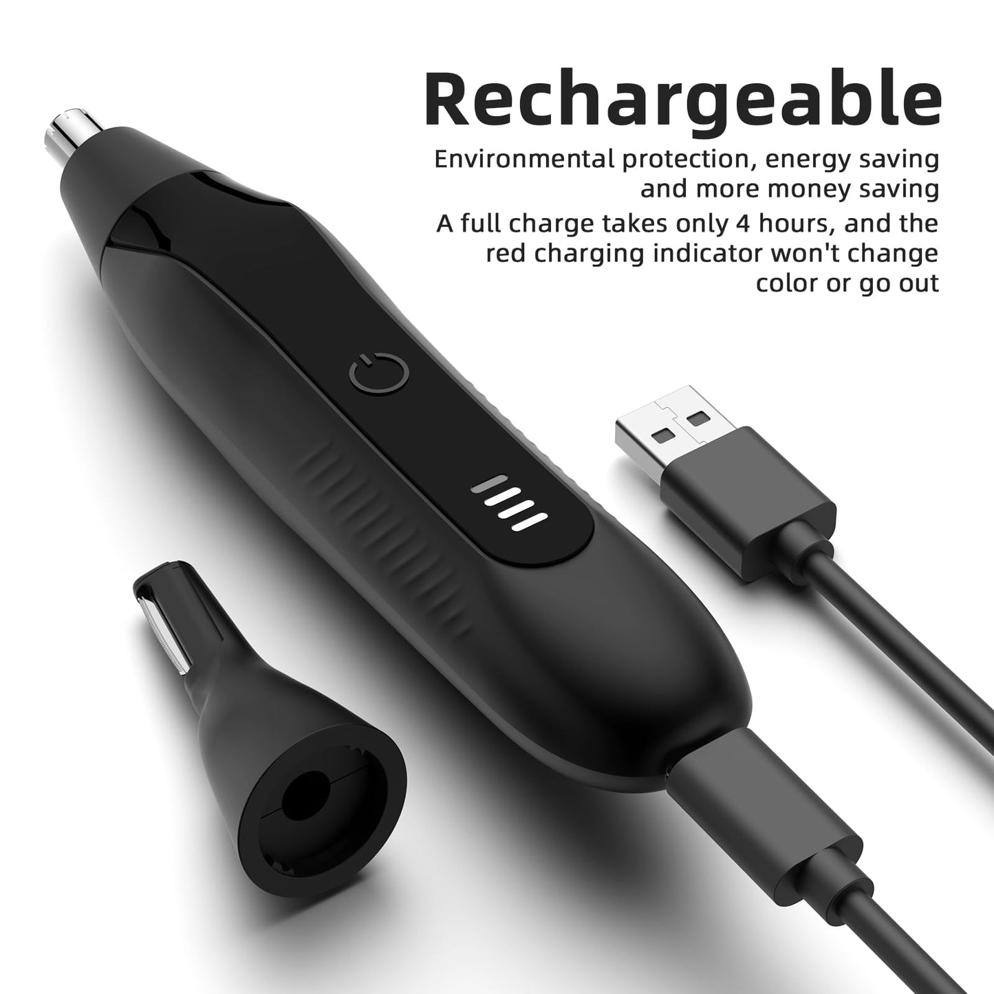 Setonia Nose Hair Trimmers for Men,Rechargeable Eyebrow Trimmer 2 in 1 Painless Multifunctional Ear and Nose Hair Trimmer with Dual Edge Blades Portable Design TE02
