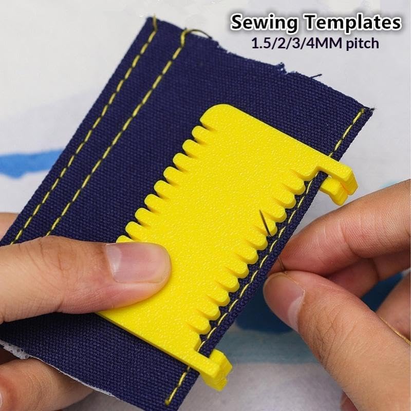 Sewing Guide Template Kit - 4PCS Precision Stitch Spacing Tools for Fabric, Embroidery & Leathercraft | 1.5/2/3/4mm Sizes