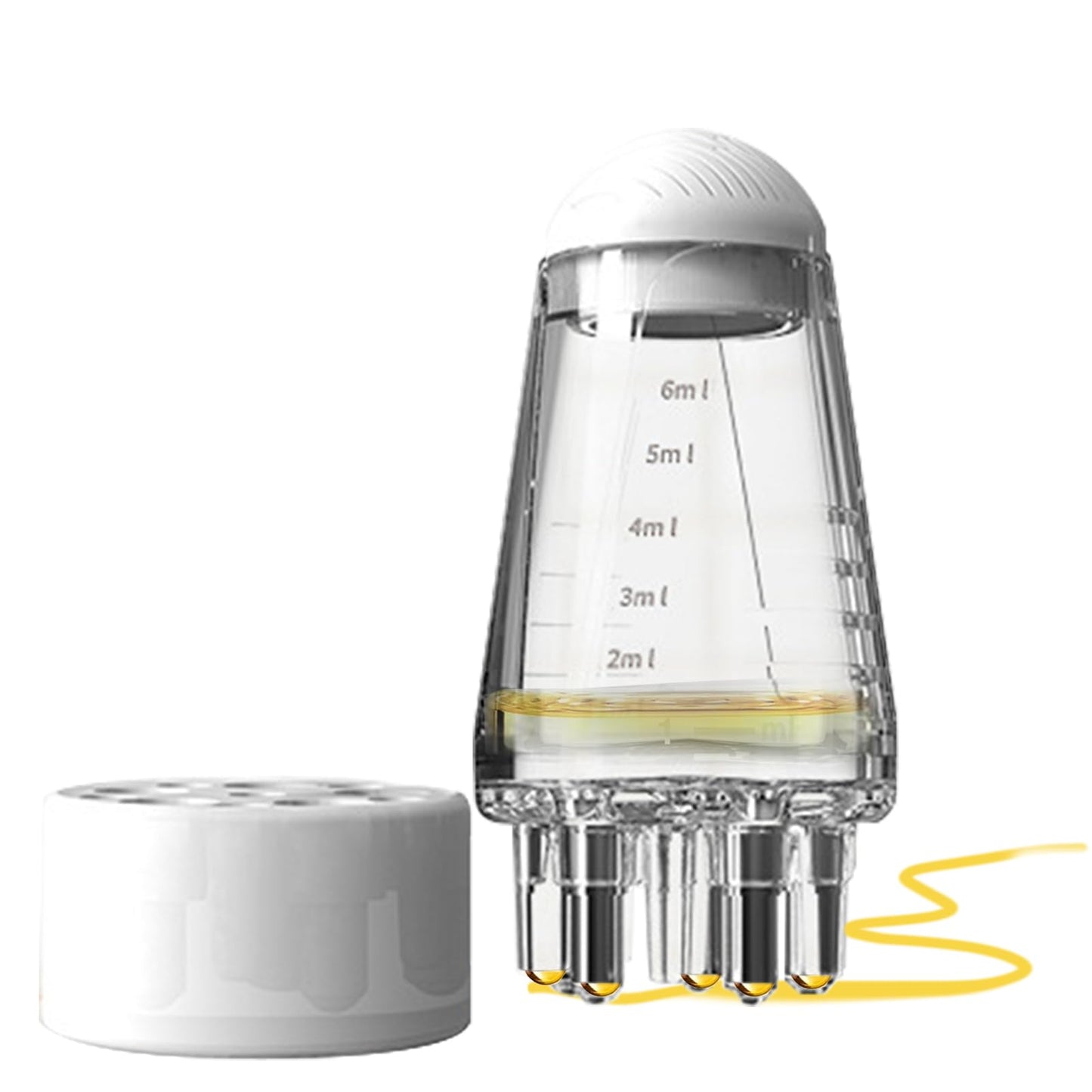 Melunira Hair Applicator Bottle with Ball Root Comb & Scale, 6ml Scalp Massager for Oils & Serums, Travel-Friendly Precision Tool for Hair Growth and Even Distribution(Clear)