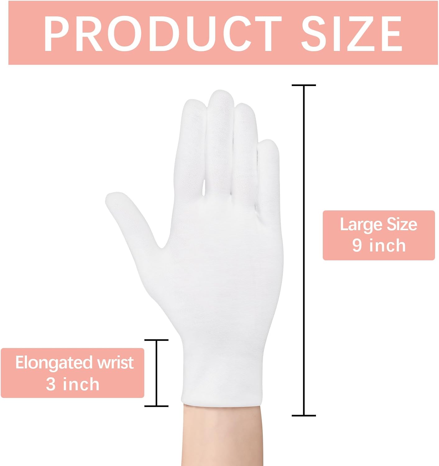 White Cotton Gloves for Dry Hands | Soft Sleep Gloves for Eczema & Moisturizing Overnight | 84 Pcs Set