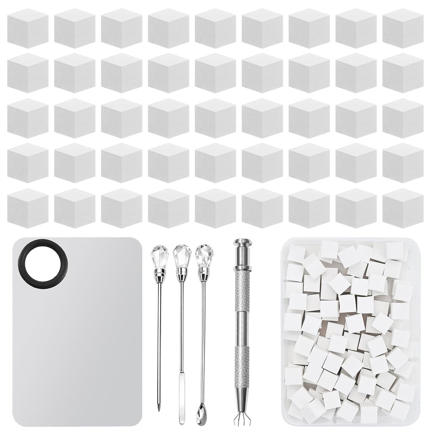 JFIYUOMCI 100Pcs Nail Sponges for Ombre, Soft Sponges with Grabbing Pen Nail Art Palette & Mixing Rods for Blooming Gel Aura Nails, Gradient Nail Design Tools for Nail Tech Supplies