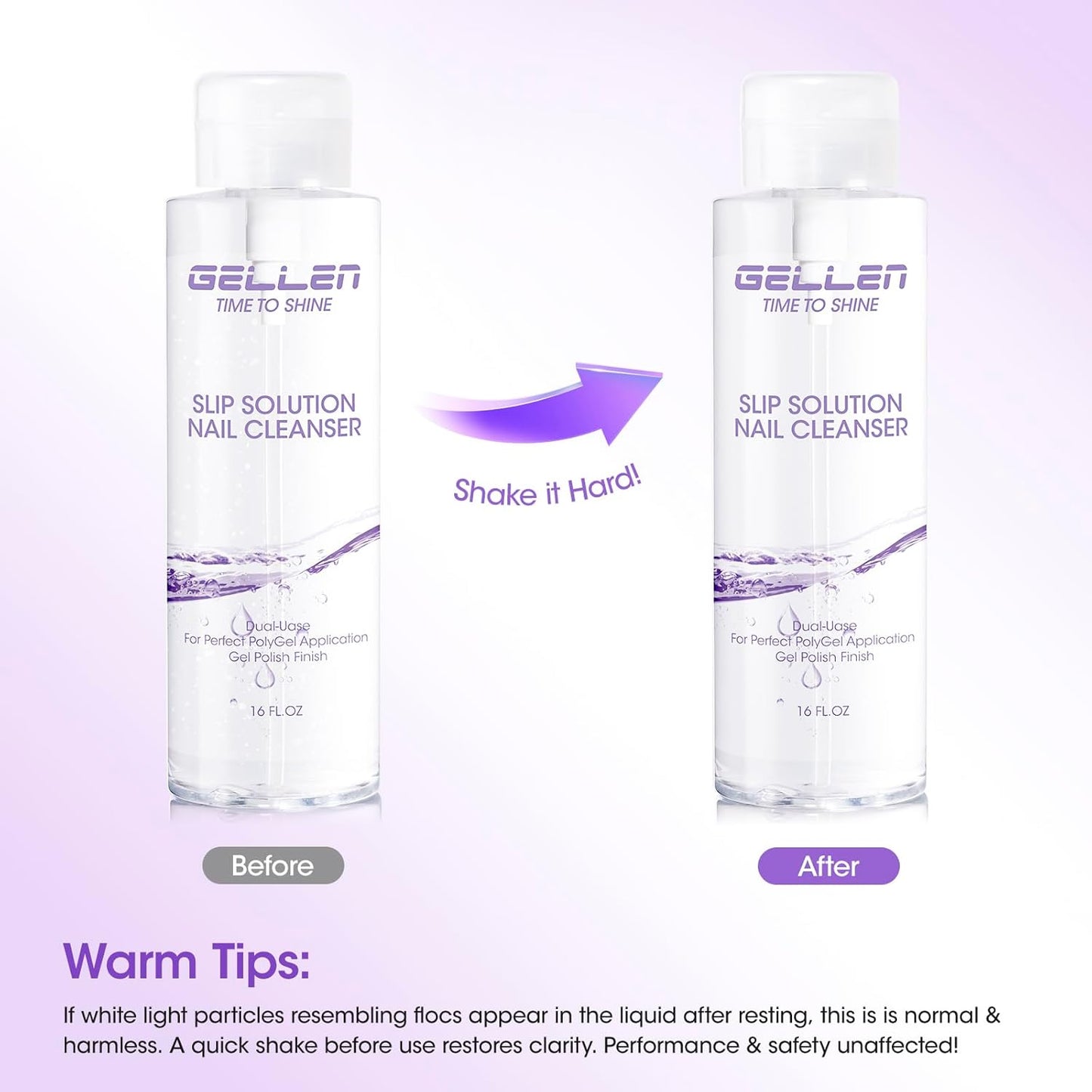Gellen Slip Solution for Polygel Nails - Anti-Stick Liquid with Pump Bottle | 473ml/16oz