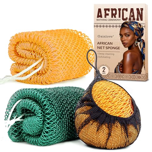 Gainlove 2-Pack African Exfoliating Bath Sponge - 45-Inch Length