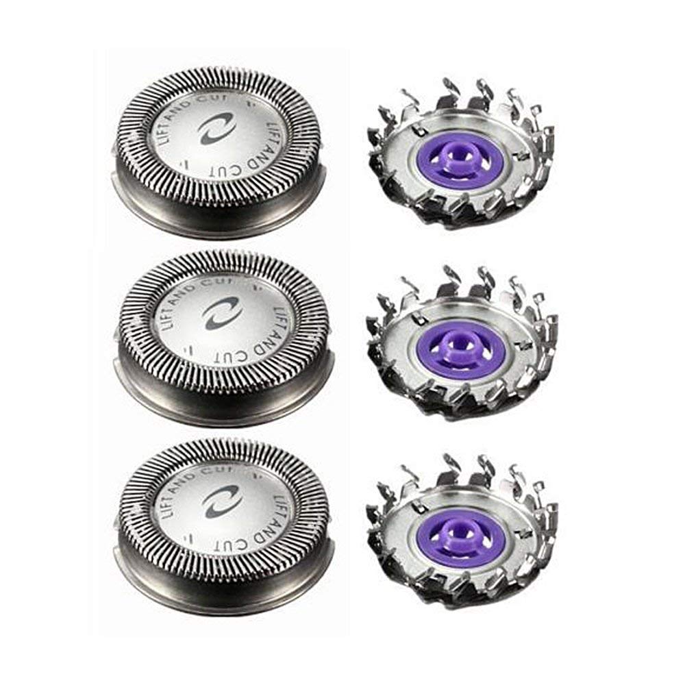 3Pcs HQ55 Replacement Shaver Heads for Philips Norelco HQ3 HQ4 HQ55 HQ56 HQ6 Electric Shavers Razor Blade Compatible with HQ300 HQ5625 HQ916 HS190 HQ6859 HQ6990