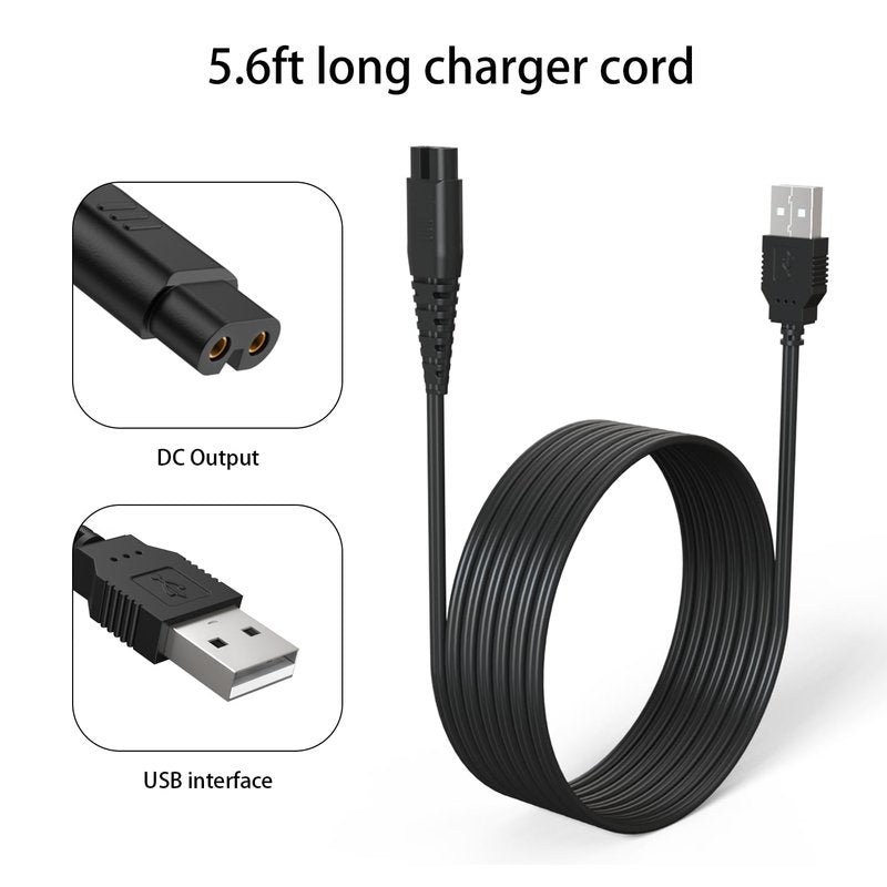 BOEEA USB Charging Cable Cord for oneisall Low Noise Dog Clippers Model RFC-676 Only- Fit for oneisall Rechargeable Stainless Steel Blade Pet Shaver