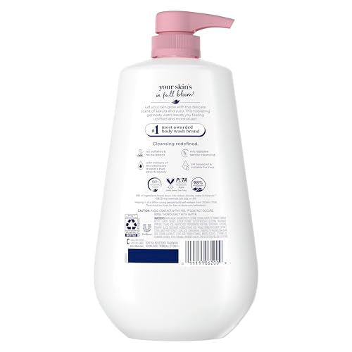 Dove Sakura Blossom & Yuzu Body Wash, 30.6 oz Pump - Hydrating & Sulfate-Free