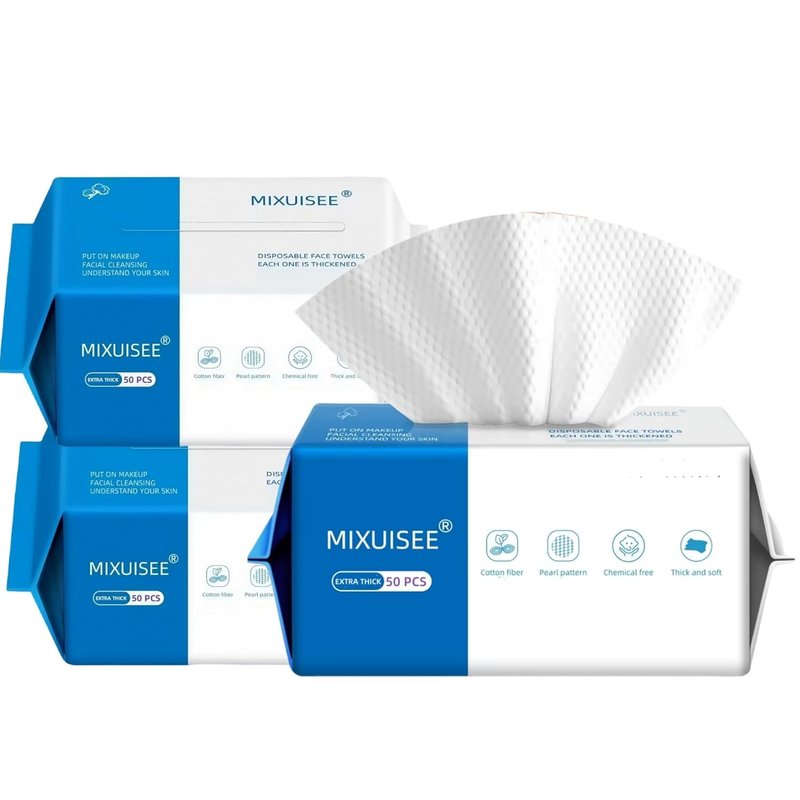 Thick & Soft Disposable Face Towels | 100% Cotton Facial Cloths - Extra Thick for Makeup Removal (150 Pieces)
