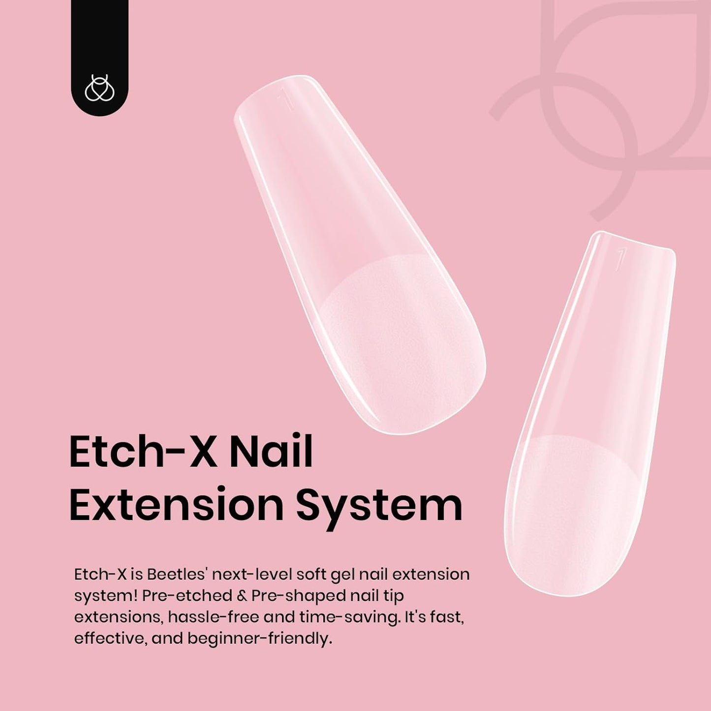 Coffin Gel Nail Tips | Medium Half Matte Press-On Nails - 288 Pcs, 12 Sizes for Easy DIY Manicure