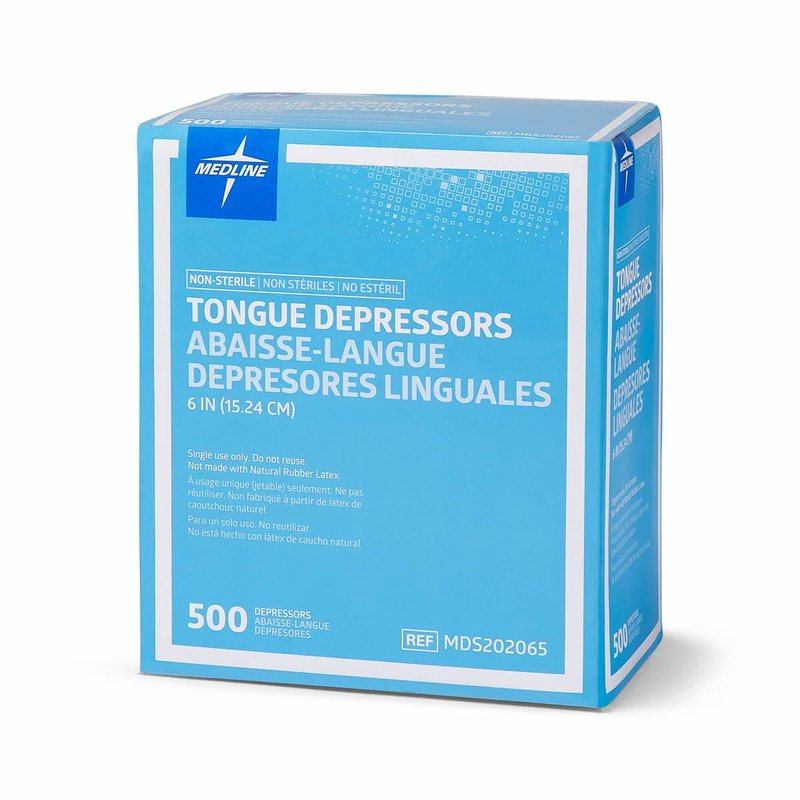 Medline Wood Tongue Depressors, Non-Sterile, 6 inch, 500 Count (Pack Of 10)