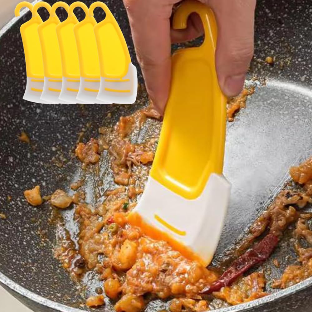 5pcs Kitchen Silicone Spatula Soft Blade Scraper Brush Versatile Kitchen Cleaning Tool Gadgets for Home Spatulas,15 * 6cm