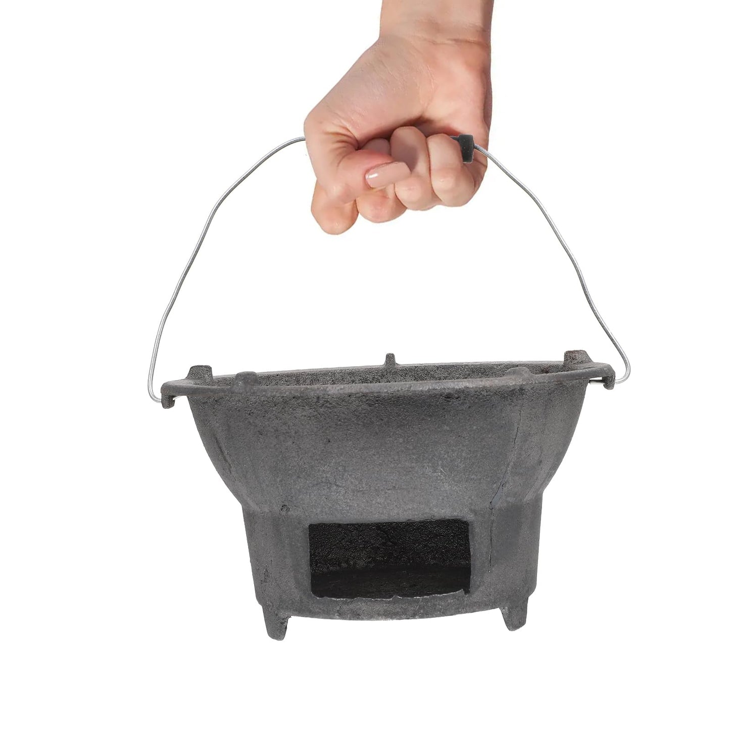 Cast Iron Charcoal Grill Japanese Tabletop BBQ Grill Mini Portable Hibachi Indoor Stove Camping Barbecue Tool BBQ Charcoal Stove 20cm