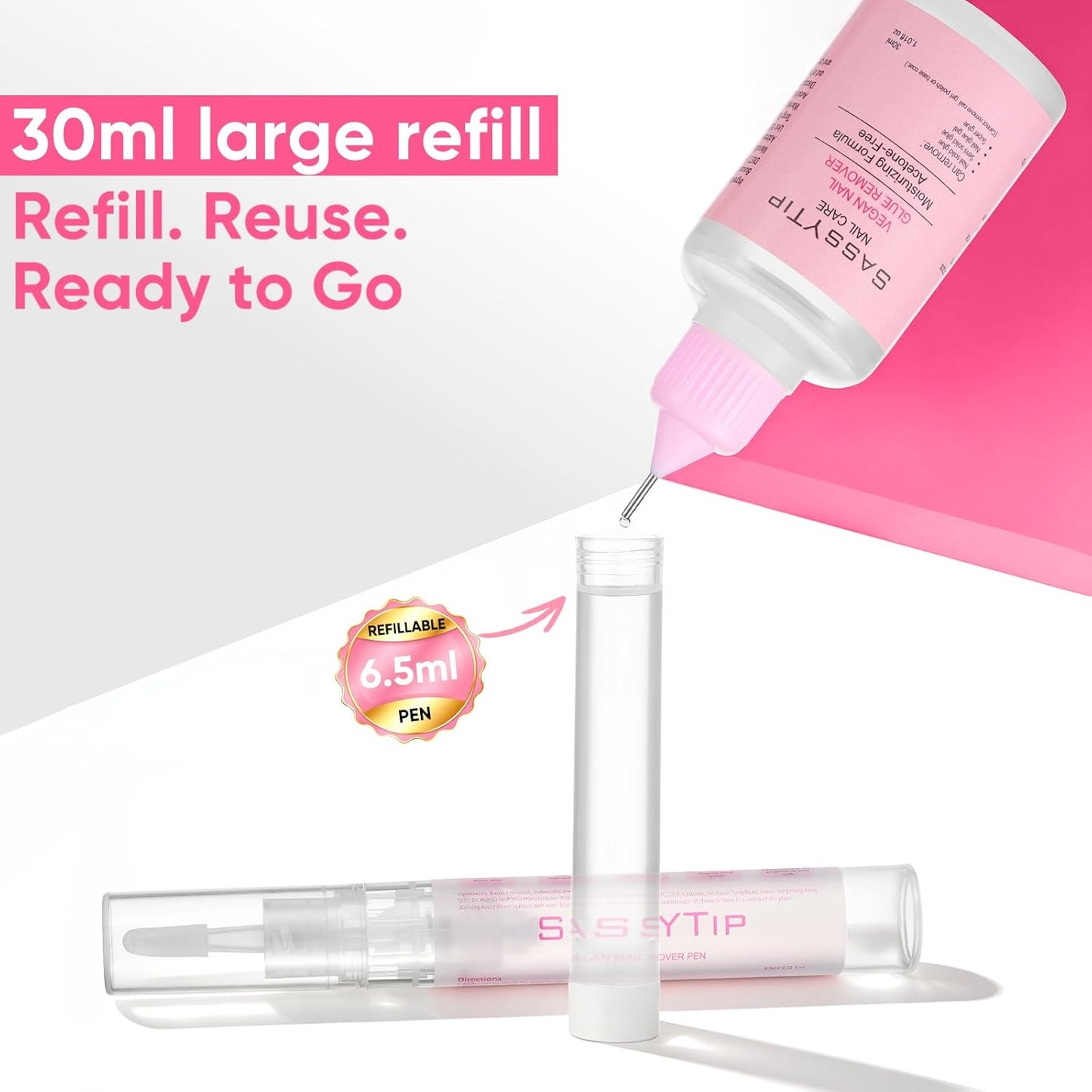 Nail Glue Remover | Acetone-Free Gentle Formula for Press-On & Acrylic Nails - 30ml