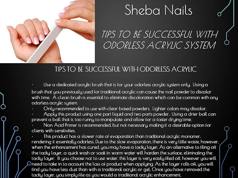 Sheba Nails Odorless Acrylic Nail Kit - 2 Piece Set for State Board