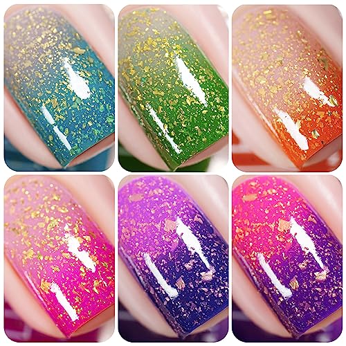 Vishine Color Changing Gel Nail Polish Set - Temperature Reactive UV LED Varnish, 8ml x 6