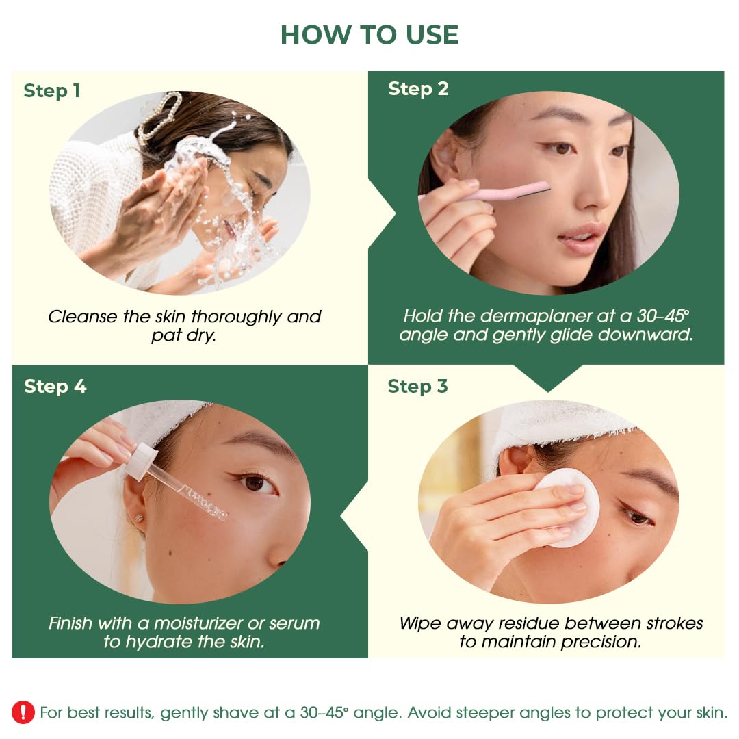 Face Razors for Women & Men Face Hair, Dermaplane Razor with Protective Cap, Womens Facial Razor for Peach Fuzz & Eyebrow Grooming, Ideal Travel Friendly Gift - 3pcs