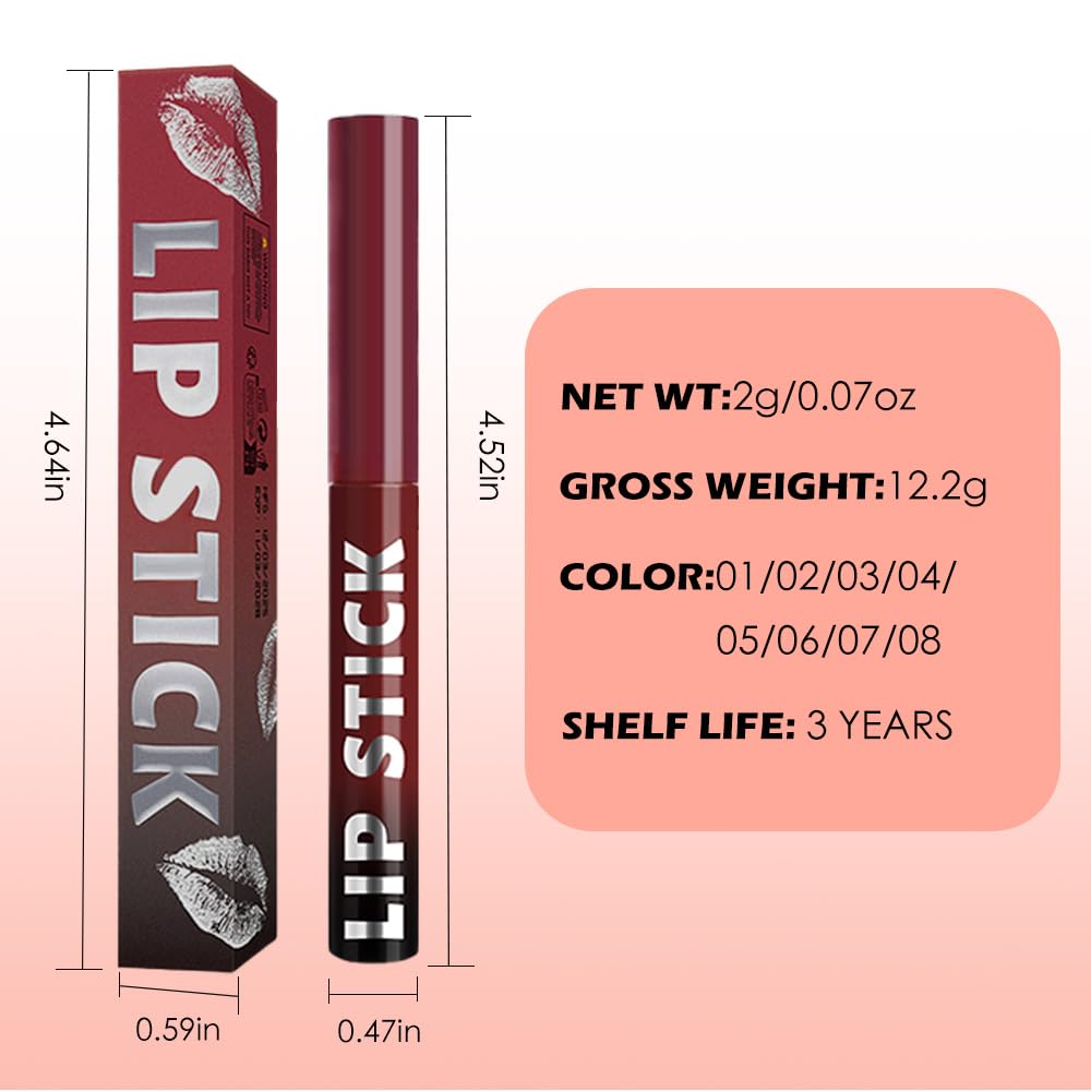 Maroon Red Matte Lipstick - Long Lasting Waterproof Vegan Lip Color | 24-Hour Moisturizing Stain