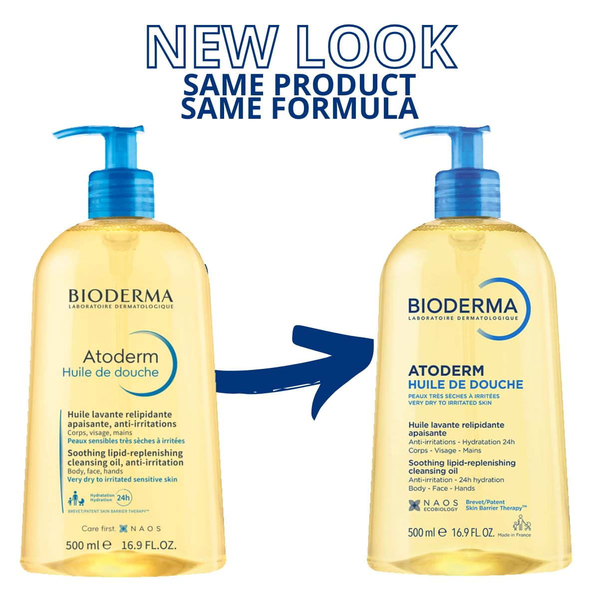 Bioderma Atoderm Shower Oil - Nourishing Cleansing Oil for Dry & Sensitive Skin | Family Size 16.7 oz