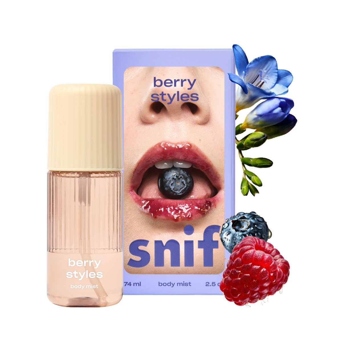 Berry Styles Body Mist - Fruity Gourmand Fragrance for Body & Hair | Blueberry, Raspberry & Vanilla, 2.5oz