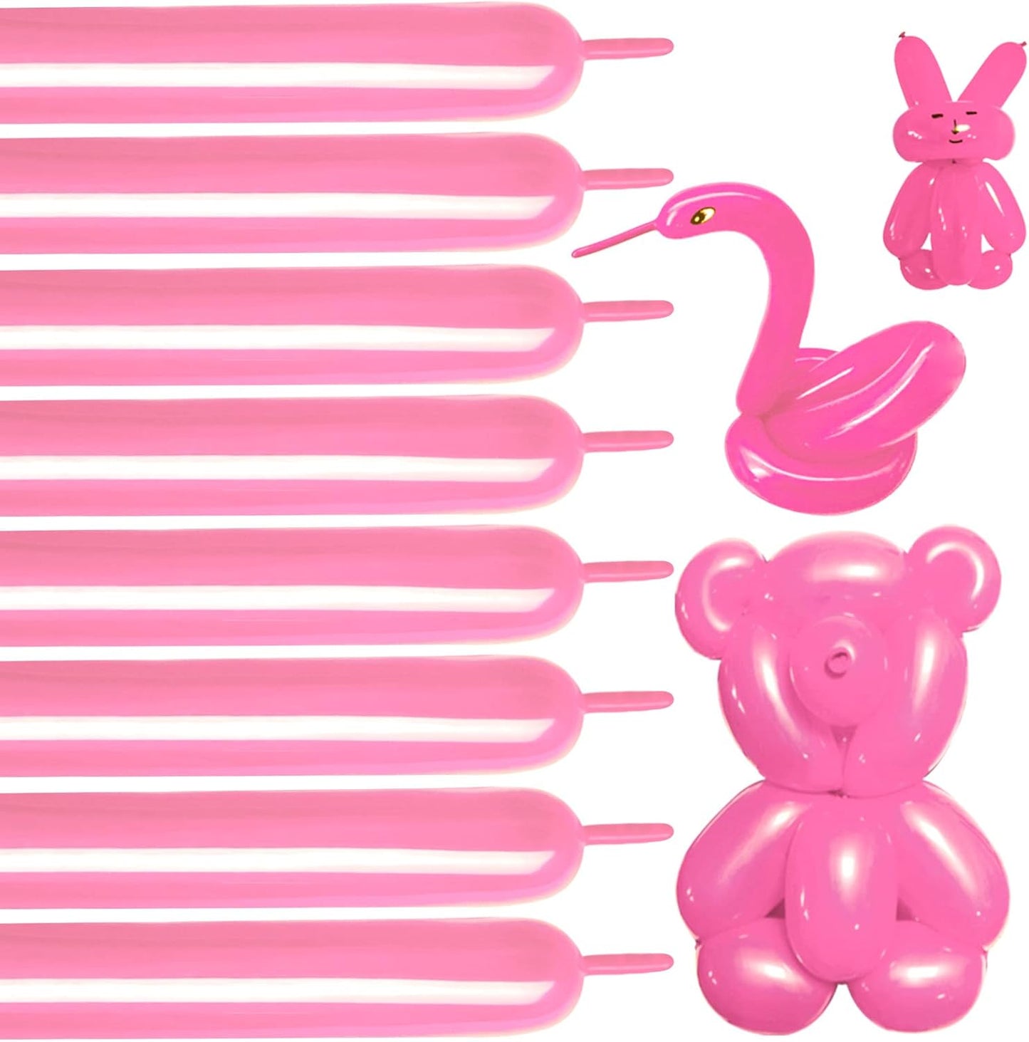 Clear 260 Balloons - Premium Long Skinny Latex Balloons for Animal Creations | 100 Pcs for Kids' Parties