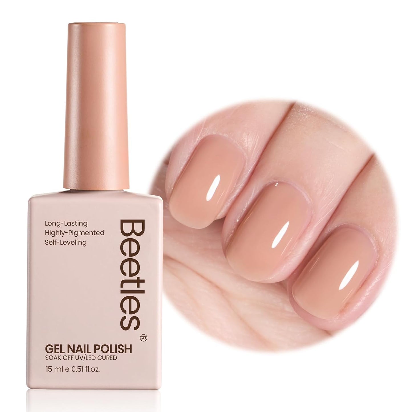 Beetles Mauve Gel Nail Polish - Dusty Rose Pink Purple UV Soak Off | 15ml Long Lasting Glossy Finish for Salon & Home