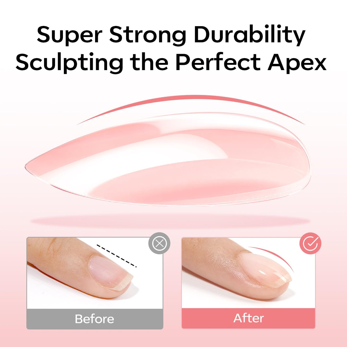 Modelones Builder Rubber Gel Base Coat - Nude Pink Glitter Nail Polish for Strengthening and Apex Building | Long-Lasting UV Manicure