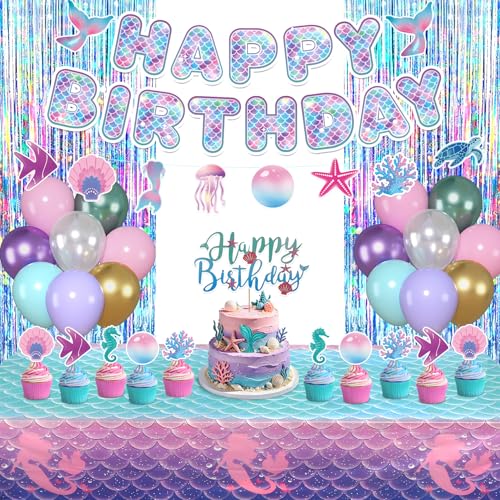 Amandir Mermaid Birthday Party Decorations Set - 67 Pcs