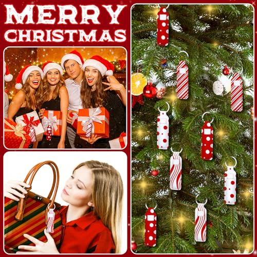Candy Themed Christmas Lip Balm Set with Keychain Holder - 15pcs, Variation: Candy/15