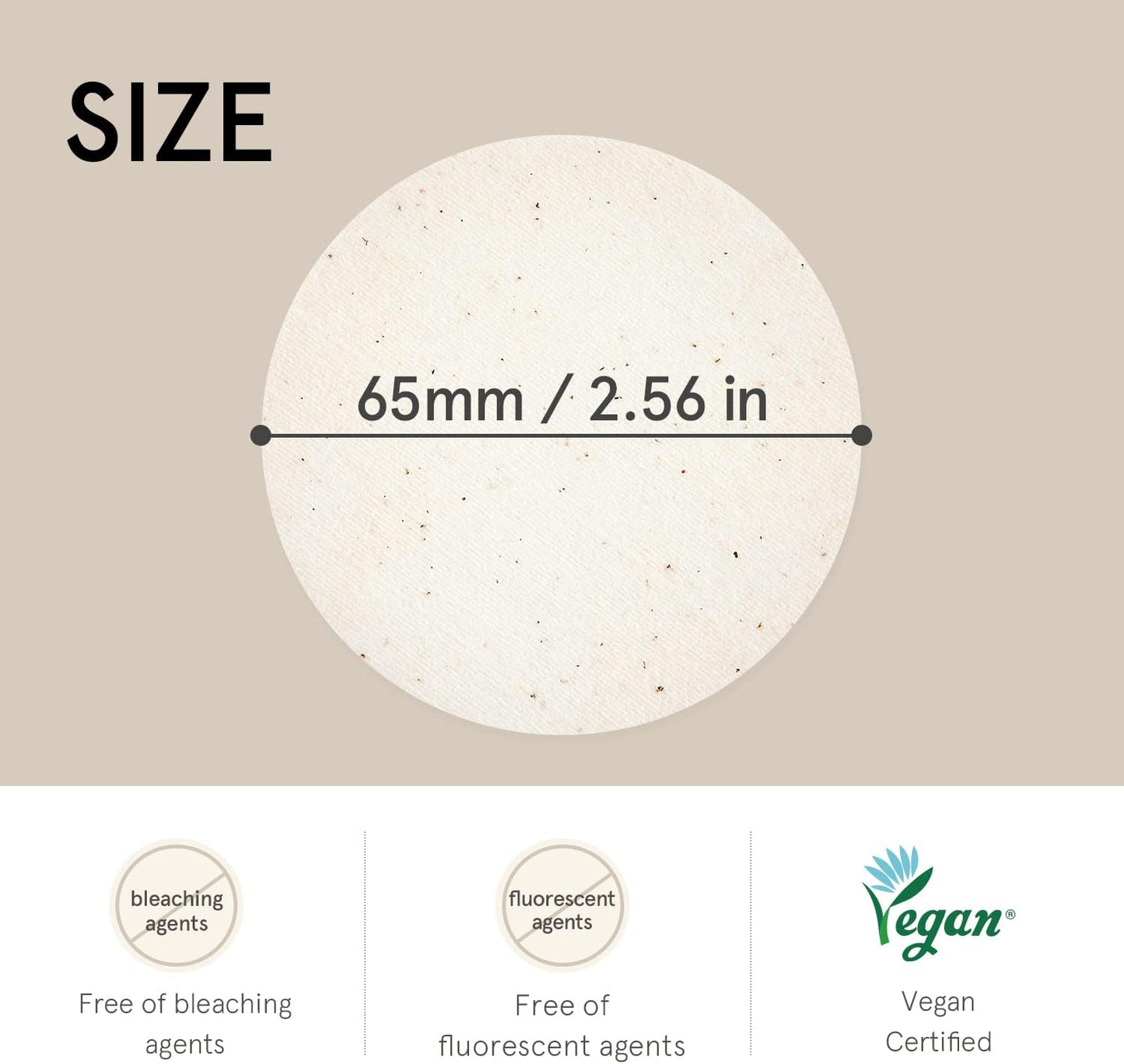 Unbleached Cotton Pads - Large Exfoliating Face Rounds for DIY Toner | Soft, Lint-Free, Double-Sided (120 Count)