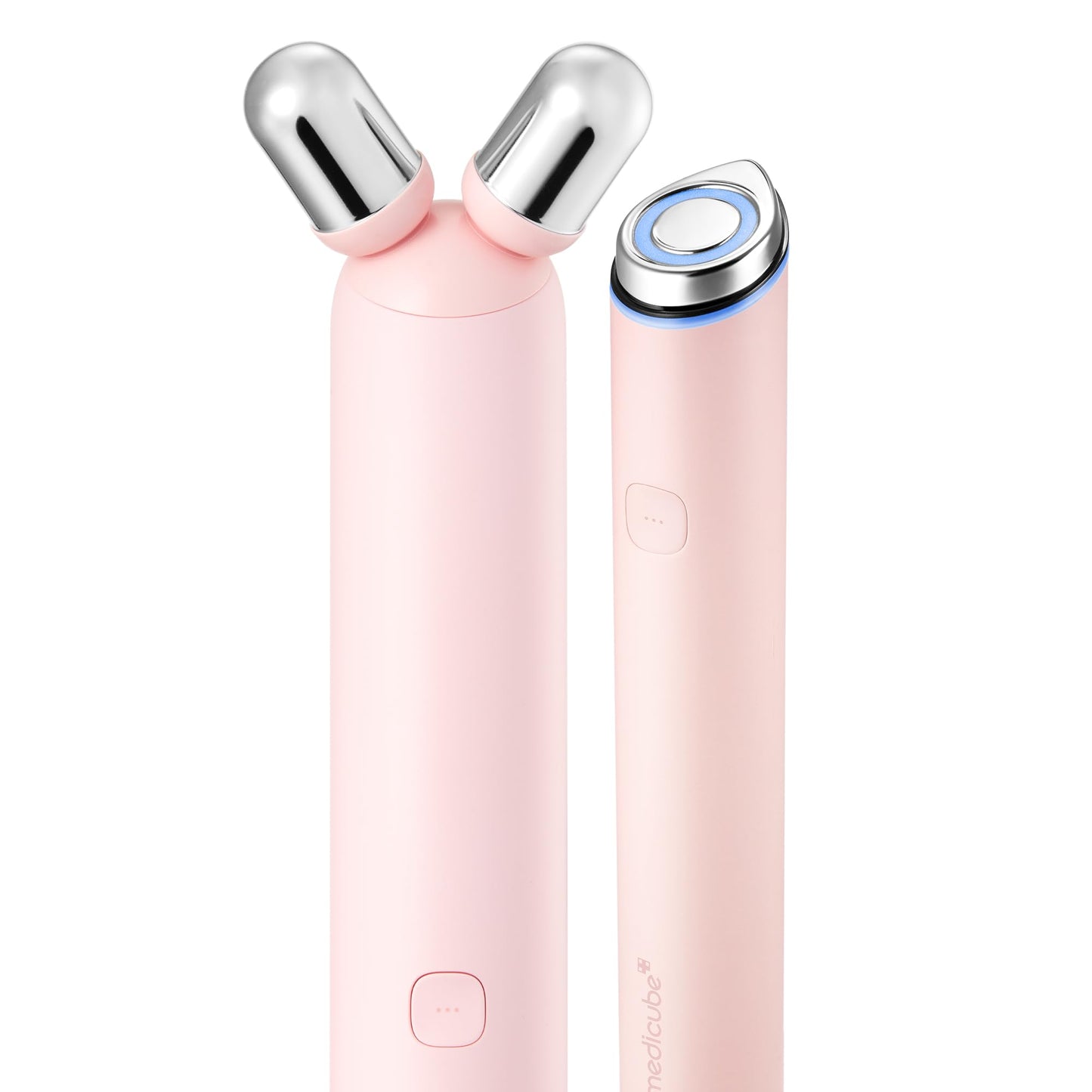 medicube Mini Booster Pro Plus Face Roller Device Set | 2-in-1 Massage & Skincare Device | Jawline Care & Depuffing | Face & Body Massager with 3 Vibration Modes | Korean Facial Device, Pink