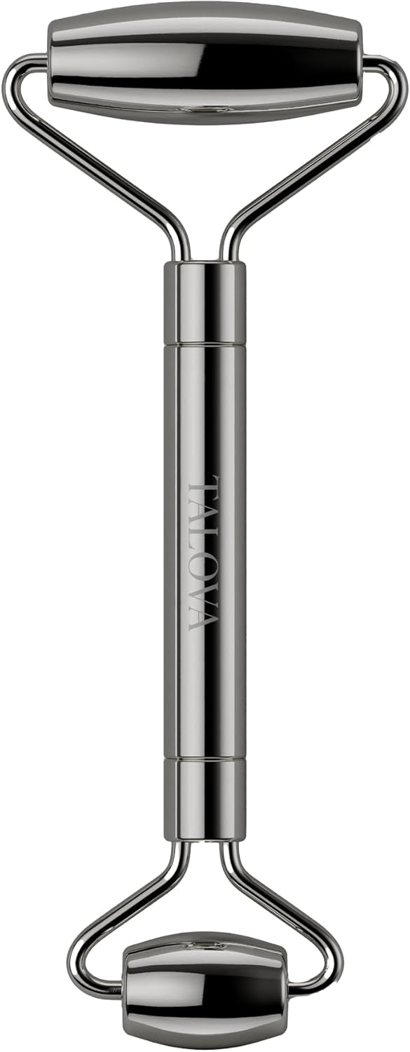 Stainless Steel Facial Roller - Anti-Aging Massage Tool for Puffiness, Wrinkles & Lymphatic Drainage | Dual-Sided Design