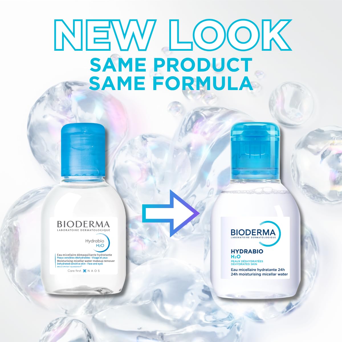 Bioderma Hydrabio H2O Micellar Water | Gentle Face Cleanser & Makeup Remover for Dehydrated Sensitive Skin