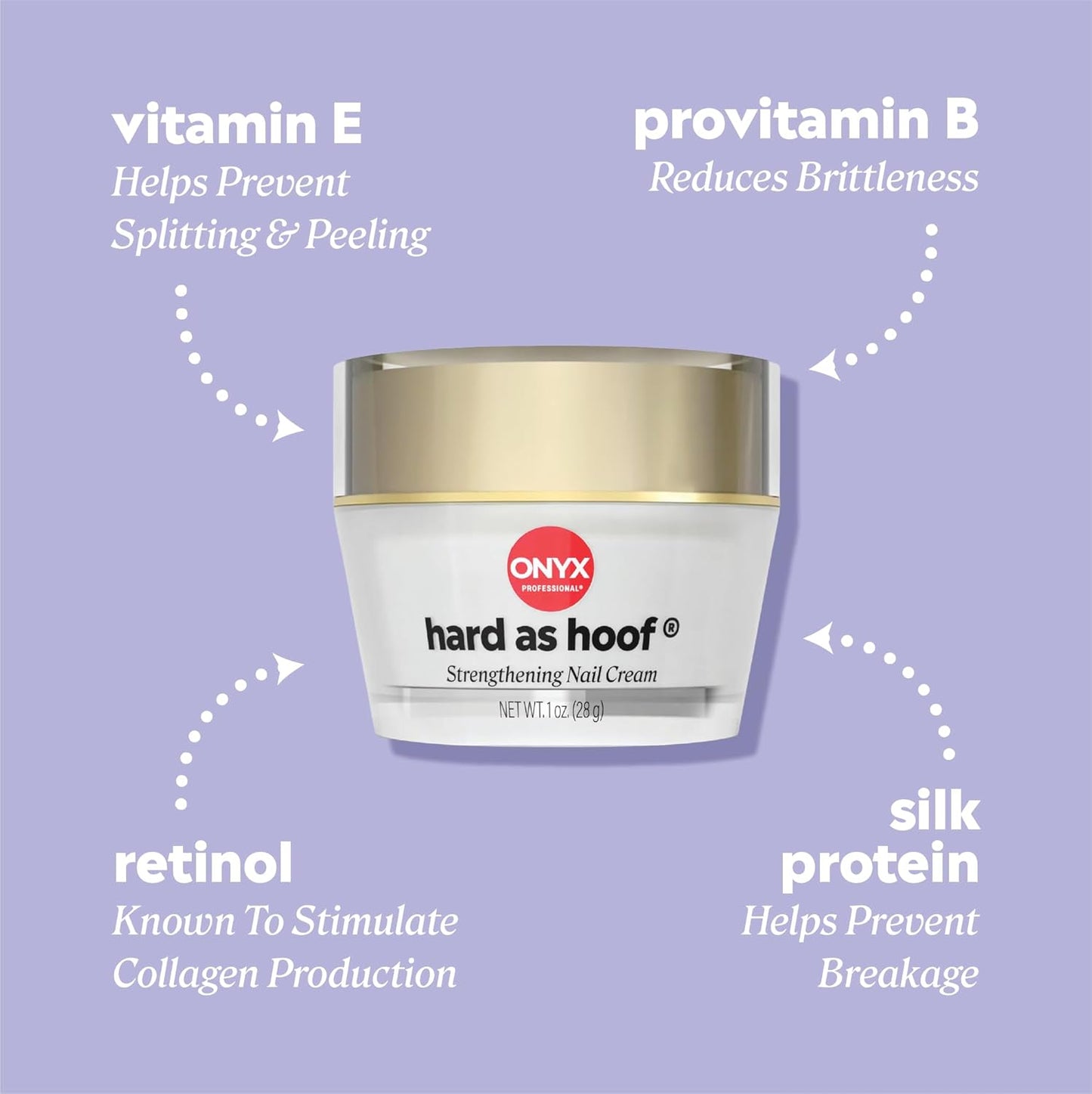 Onyx Nail Strengthening Cream - Hard as Hoof Cherry Almond Scent | 1 oz Cuticle & Nail Growth Treatment