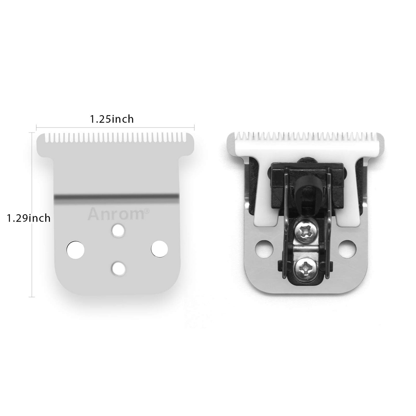 Anrom Trimmer Replacement T Blade Set, Ceramic Blade -Carbon Steel Blade Set for Andis Slimline Pro Li D7/D8 Hair Clipper Trimmer D7#32655 D8#32400 (Silver)