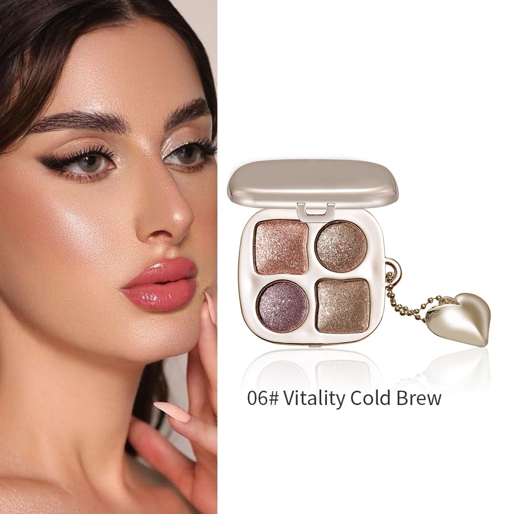 Hxssll Metallic Rose Gold Shimmer Eyeshadow Palette with Mirror – Blendable Long-Lasting Everyday Eye, Gold Bronze Glitter & Neutral Glam Contour Makeup Palette, Perfect for Blue, Green & Brown Eyes