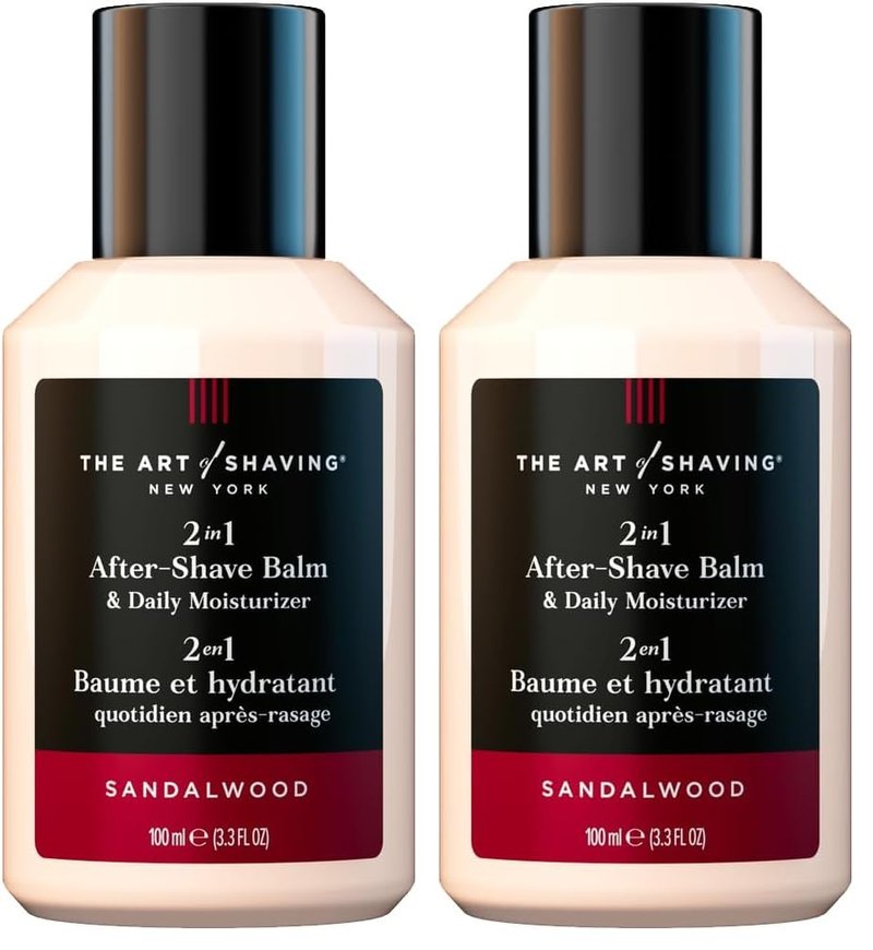 The Art of Shaving After-Shave Balm for Men - Face Moisturizer,Clinically Tested for Sensitive Skin,Sandalwood,3.3 Fl Oz,(Pack of 2)